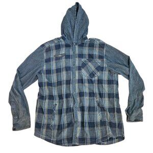 Harley-Davidson Flannel Hoodie Shirt Jacket Men XL Plaid Biker Motorcycle Cotton